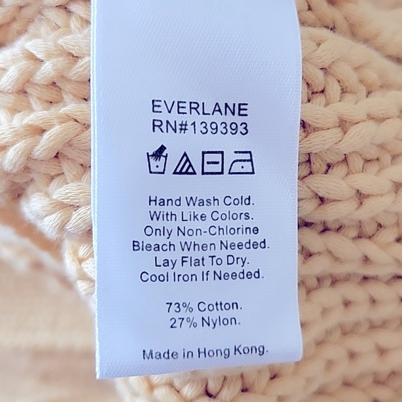 Everlane The Cotton Texture Cardigan Knit Chunky Sweater Butter Yellow Medium - Picture 7 of 7